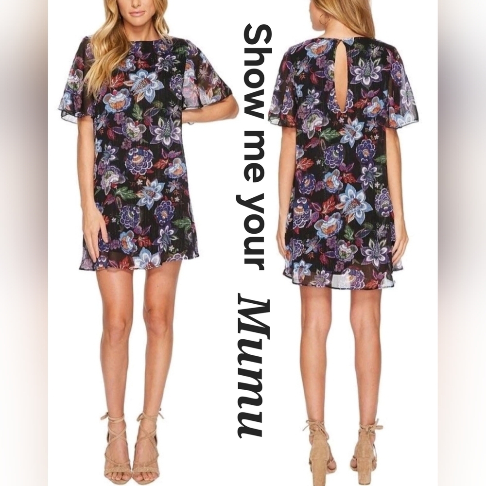 Show me your Mumu Jenner Metallic Floral City Nights Glimmer Dress Bohemian Sz L